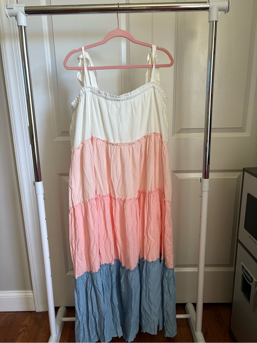 HEIMISH USA White & Blush Pink Tiered Sundress